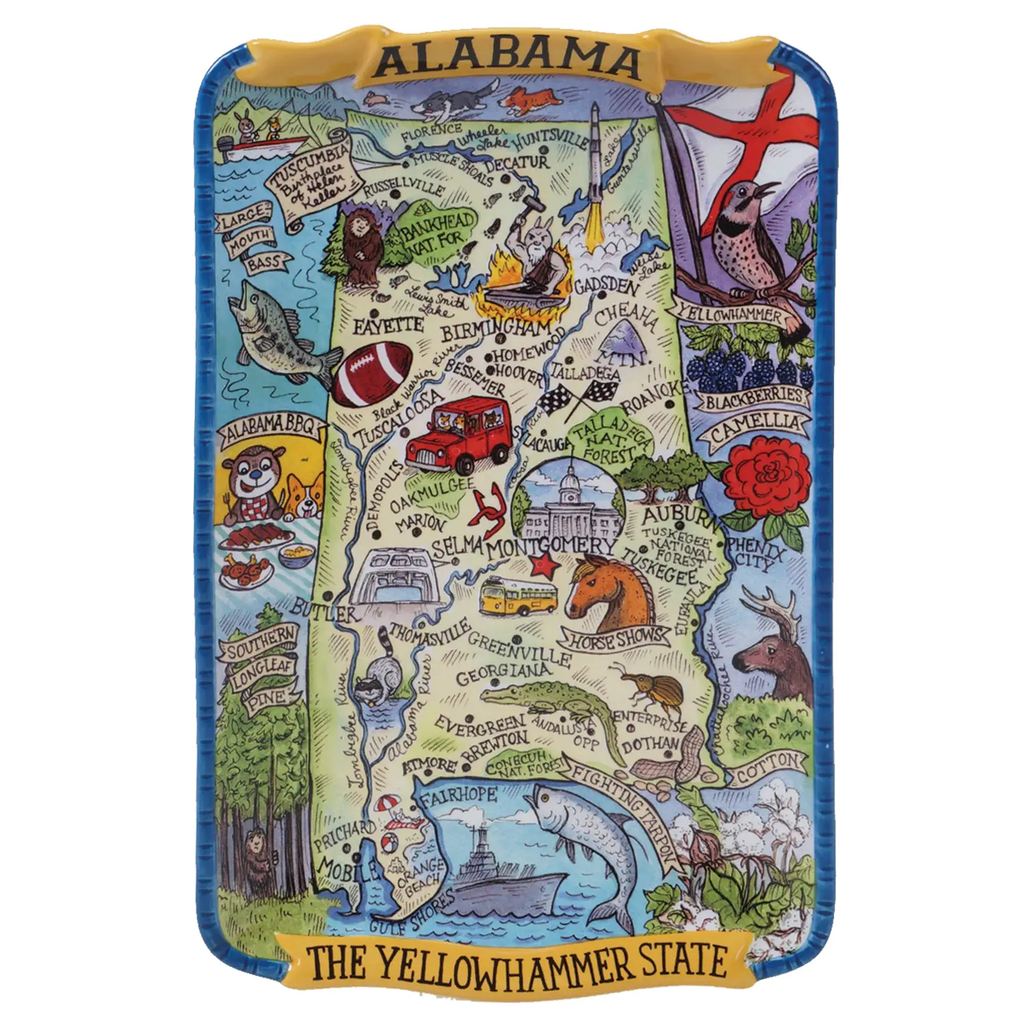 Alabama Souvenir Rectangular Platter