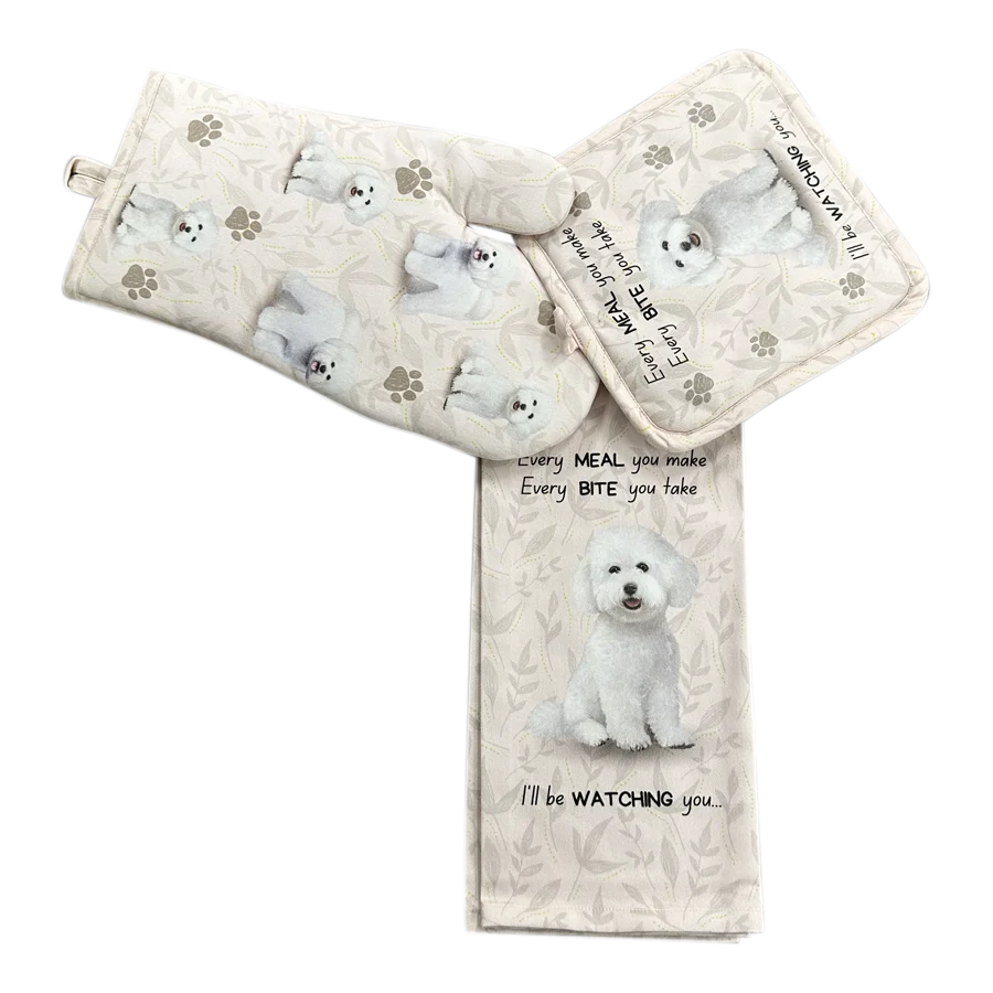Bichon Frise Oven Mitt Set