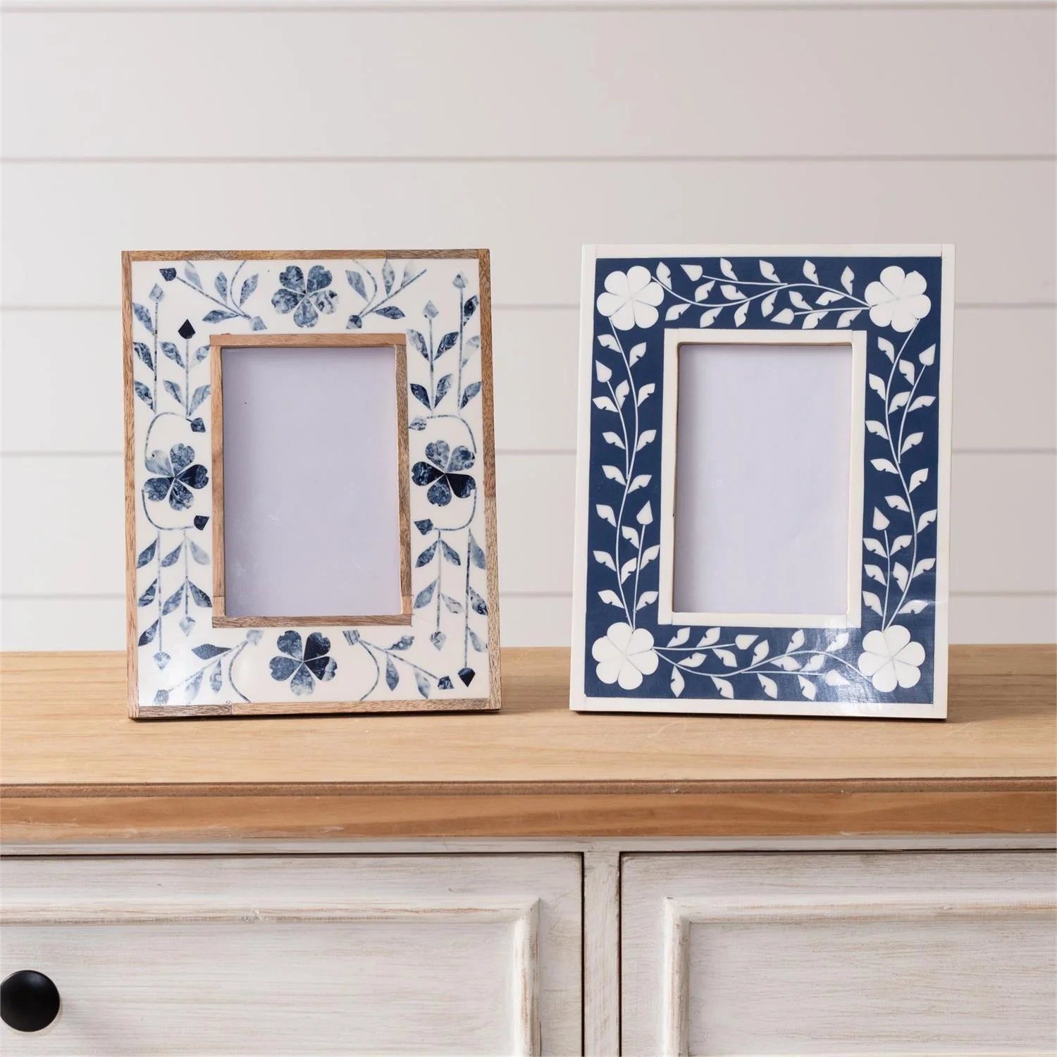 Blue Floral Photo Frame