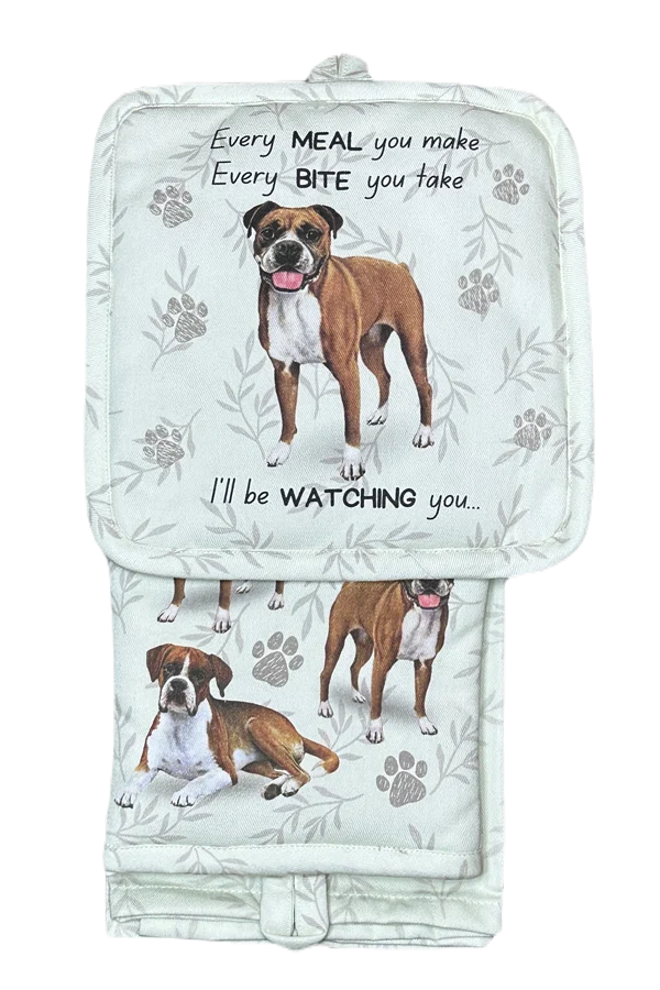 Boxer Oven Mitt Set