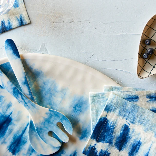Coastal Shibori Utensil Serving Set