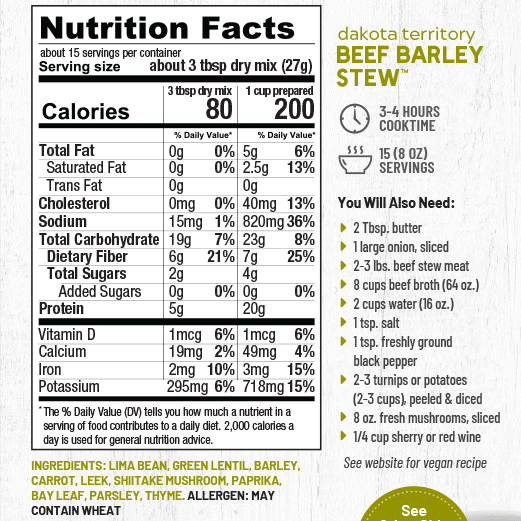 Dakota Territory Beef Barley Stew Mix - Image 3