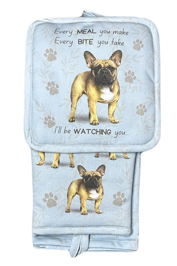 French Bulldog Oven Mitt Set