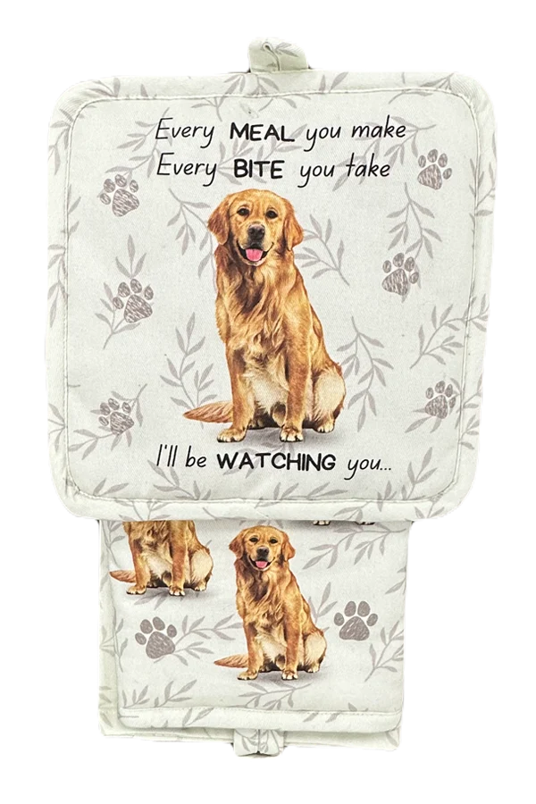 Golden Retriever Oven Mitt Set