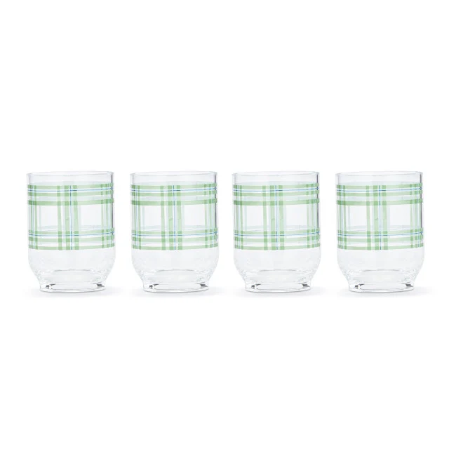 Green Plaid Glass Set - Image 2