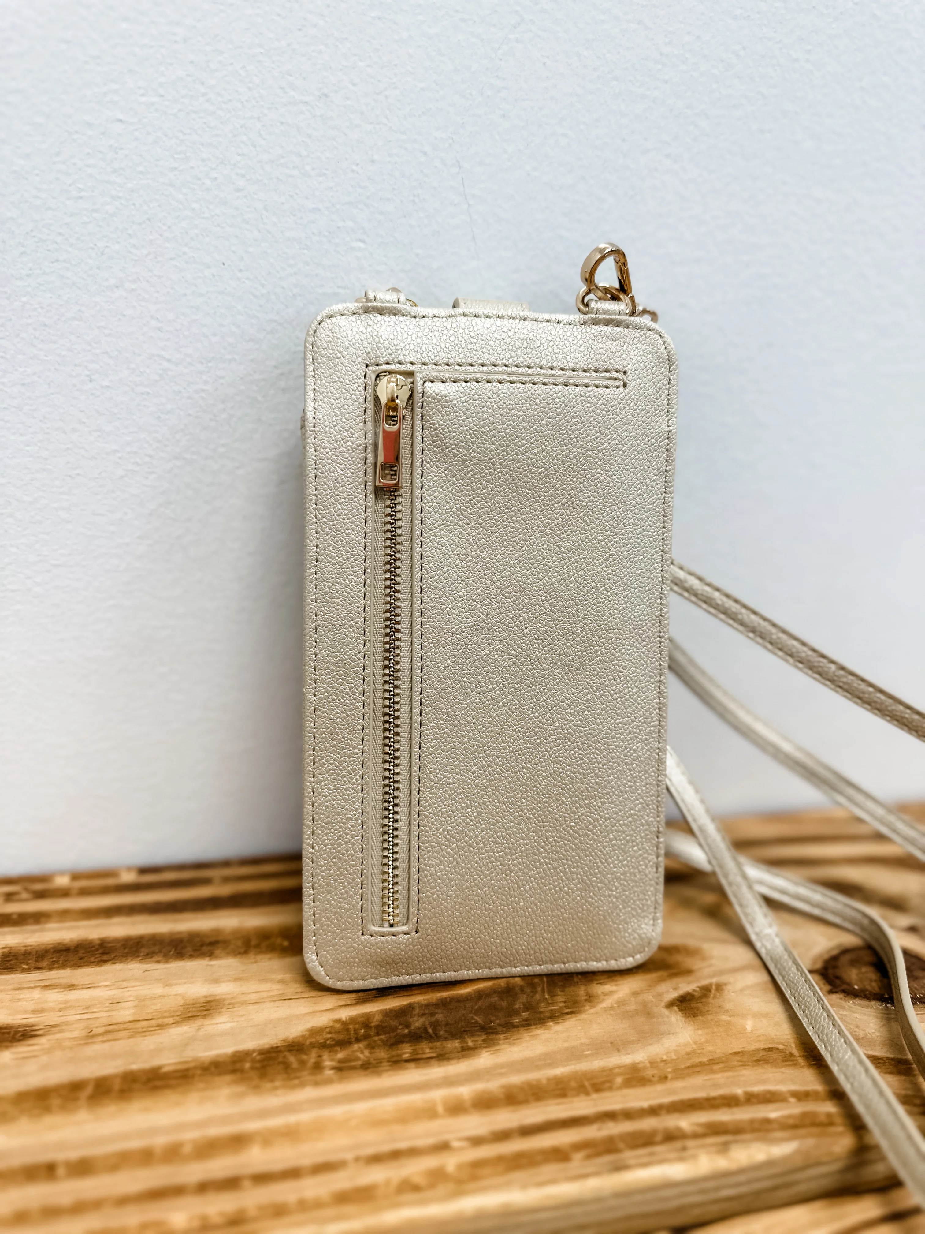 Leather Snap Crossbody | Gold - Image 2