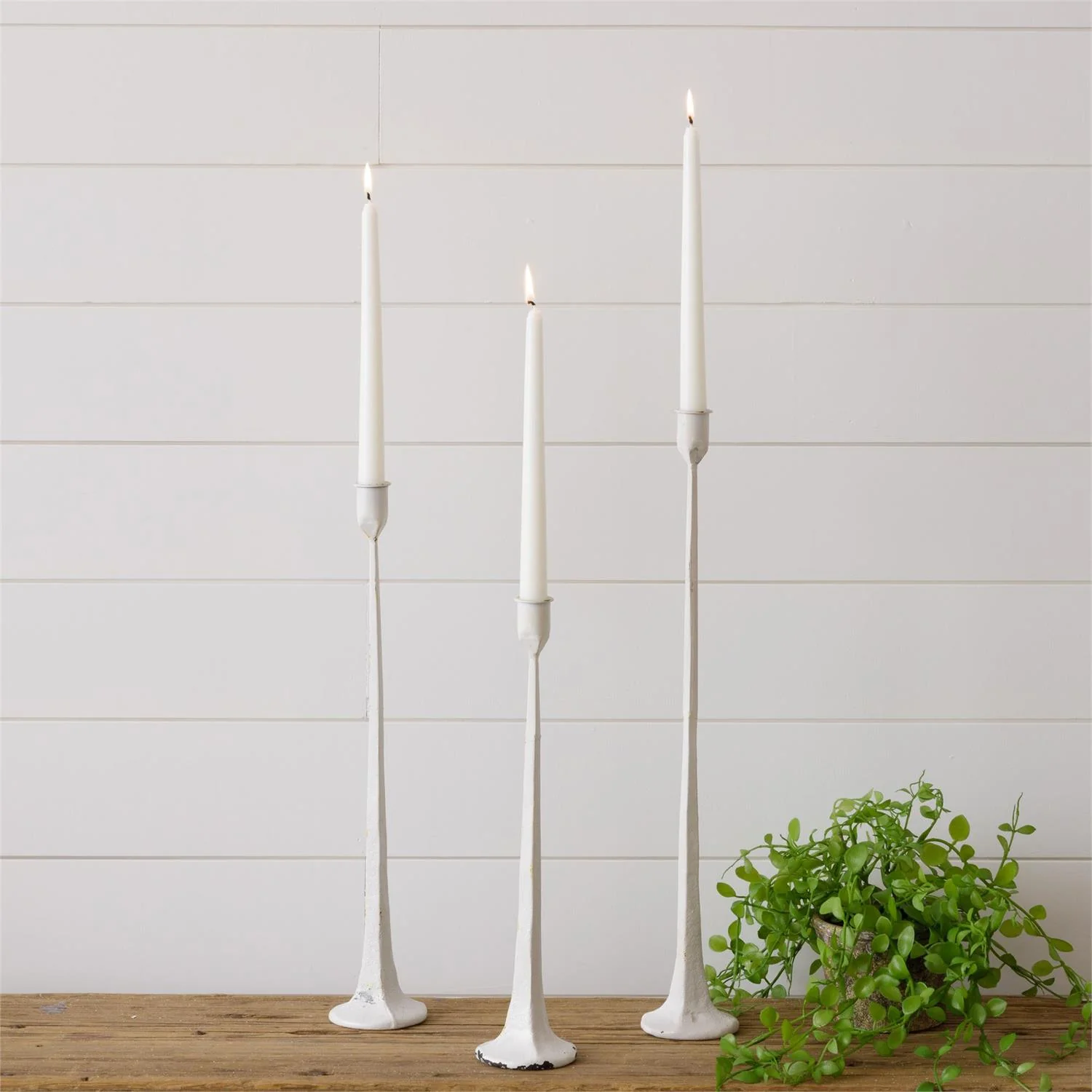 Metal Candle Holders | White