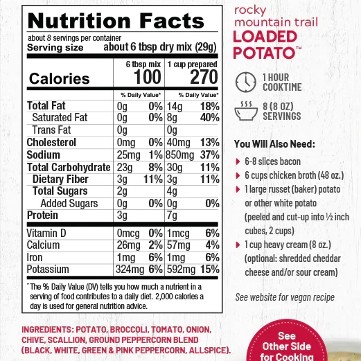 Rocky Mountain Trail Loaded Potato Soup Mix - Image 3