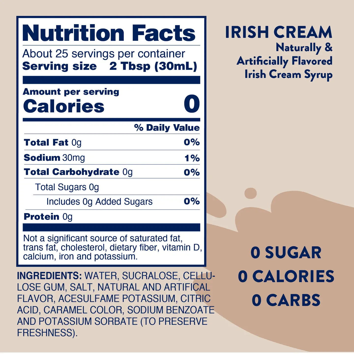Sugar Free Irish Cream Syrup - Image 3