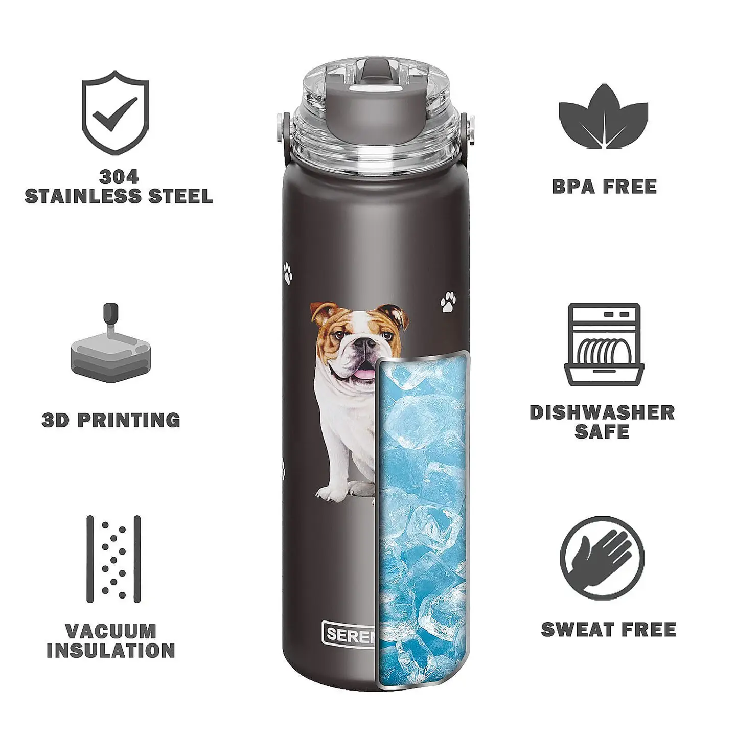 Boston Terrier | Water Bottle - Image 5