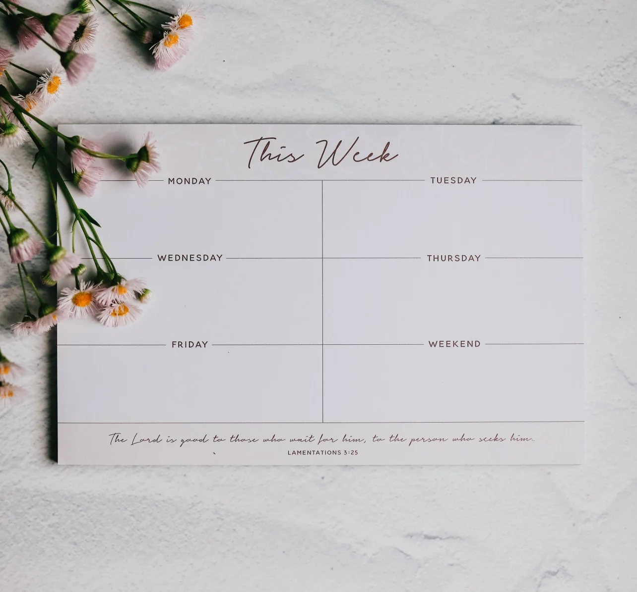 Weekly Overview Notepad