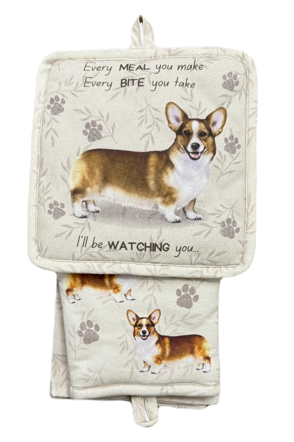 Welsh Corgi Oven Mitt Set