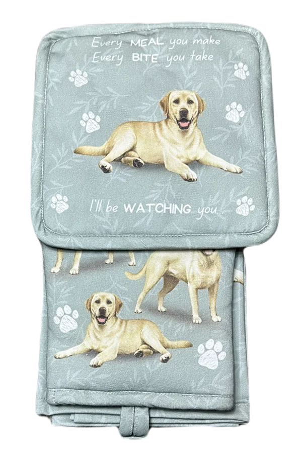 Yellow Lab Oven Mitt Set